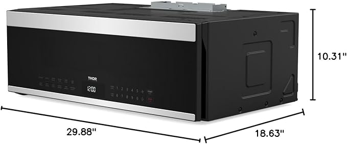 THOR Kitchen 30-Inch Over-the-Range Slim Microwave with Ventilation - Model TOR30L
