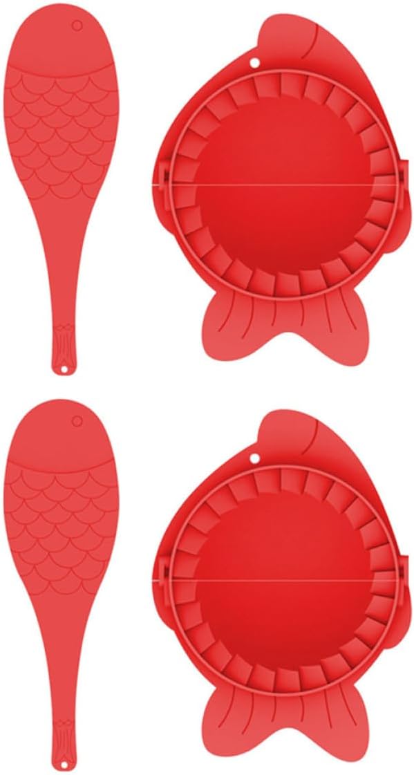 COLLBATH Dumplings Maker Molds Set 4pcs Plastic Dumpling Press Tools with Spoons for Wrapping Kitchen Gadget Cooking Supplies