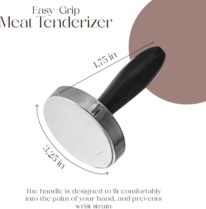 Bellemain Meat Pounder Flattener, Easy-Grip Meat Tenderizer, Stainless Steel Meat Mallet for Cooking, Meat Hammer, Chicken Tenderizer, Meat Smasher Utensil, Kitchen Mallet, Meat Masher Tool