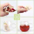 300Pcs Disposable Tea Bags for Loose Leaf Tea, Empty Tea Bags for Loose Tea, 100% Natural Wood Pulp Paper Material, Unbleached Tea Filter Bags with Drawstring