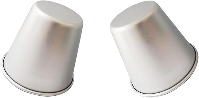 6 Packs Popover Pan, Aluminium Pudding Tin Cup Baking Maker, Individual Muffin Chocolate Molten Brownie Tumbler Raspberry Souffle Cupcake Moulds - Round Pudding 3.2"x 2.9"