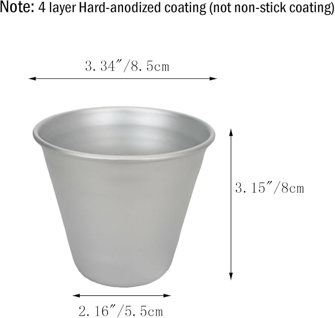 Large Popover Pans 12 PCS, Individual Aluminium Round Muffin Molds, Pudding Cup, Chocolate Molten Mould, Raspberry Souffle Baking Maker, Brownie Tumbler for Egg Tart, Cake, Size 3.4"x 3.2"