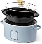 Beautiful 4-Quart Programmable Slow Cooker with Touch-Activated Display, Digital Timer, Keep-Warm Function & Removable Non-Stick Pot