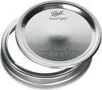 Ball Jar with Lid and Band - Pick Your Size and Color (Clear, Wide Mouth Pint - 16 oz.) Pack Of 2