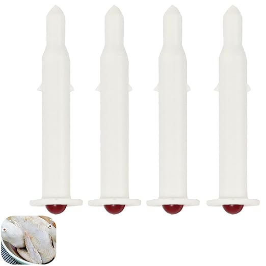 4 Pcs Turkey Temperature Meters, High-Temperature Resistance Meat Thermometer Turkey Temperature Poppers, Pop-Up Picnic Barbecue Thermometers Timers for Kitchen Outdoor