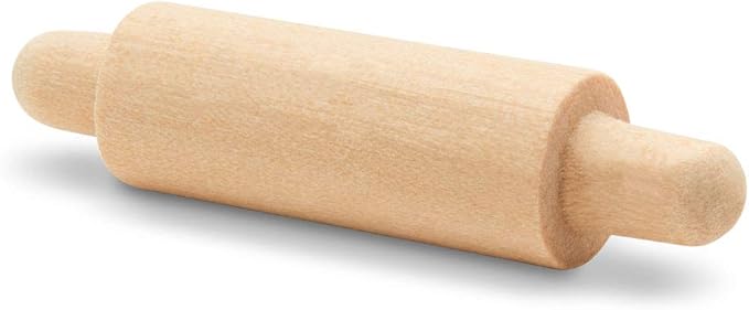 Wooden Mini Rolling Pin, 1-1/2 inches, Pack of 50, Perfect for Scrapbook Projects, Miniatures, Party Decor, and Crafts, by Woodpeckers