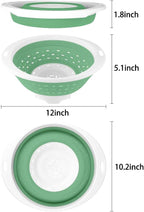 QiMH Collapsible Colander and Strainer, 5 Quart(1.25 gal) BPA Free & Dishwasher-safe Silicone Foldable Strainer, Heavey Duty Kitchen Drainer Basket for Pasta, Veggies and Fruits