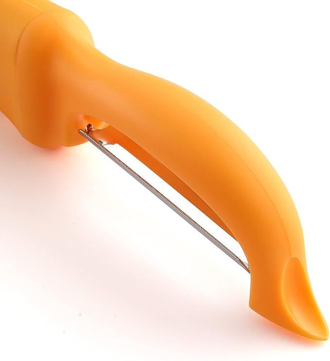 Spring Chef Premium Stainless Steel Swivel Potato Peelers for Kitchen, Metal Vegetable Peelers with Comfortable Handle for Apple, Cucumber, Veggie, Fruit, Carrot, Dishwasher Safe - Set of 2 - Mango