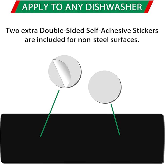 KitchenTour Clean Dirty Magnet for Dishwasher Upgrade Super Strong Magnet - Easy to Read Non-Scratch Magnetic Silver Indicator Sign with Clear, Bold & Colored Text Silver