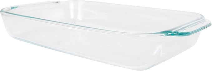 Pyrex Basics 2 Quart Glass Oblong Baking Dish, Clear 11.1 in. x 7.1 in. x 1.7 in.