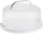Juvale Round Cake Carrier - Secure Lid & Handle Storage Container - Collapsible Reusable Plastic Container for Cakes, Pies & Cupcakes - 12" Dia x 5.9" H