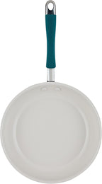 Rachael Ray Cucina Ceramic Cookware Set - 13 Pieces - Ceramic Pots and Pans Set w/Nonstick Frying Pans, Saute Pan, Saucepans, Stockpot, Lids, Pan Protectors & Cooking Utensils - Marine Blue