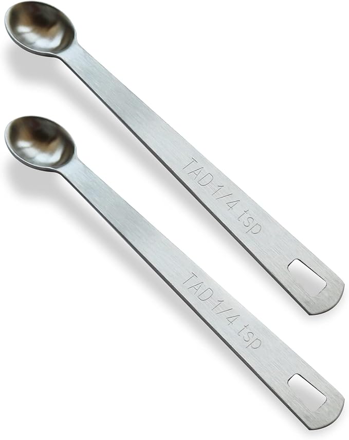 2PCS 1/4 Teaspoon(1/4tsp, 1.25 ml, Tad) Single Tiny Measuring Spoon, Small Individual Stainless Steel Measure Spoons Only