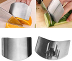 soputry Stainless Steel Finger Guard, Multifunctional Finger Protector for Cutting Food Slicing Finger Guard, Protector Avoid Hurting When Slicing and Dicing Kitchen (2Pcs)