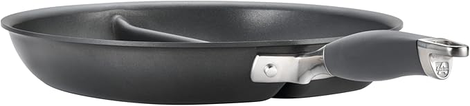 Anolon Advanced Hard Anodized Nonstick Divided Grill / Griddle Pan / Skillet - 12.5 Inch, Gray