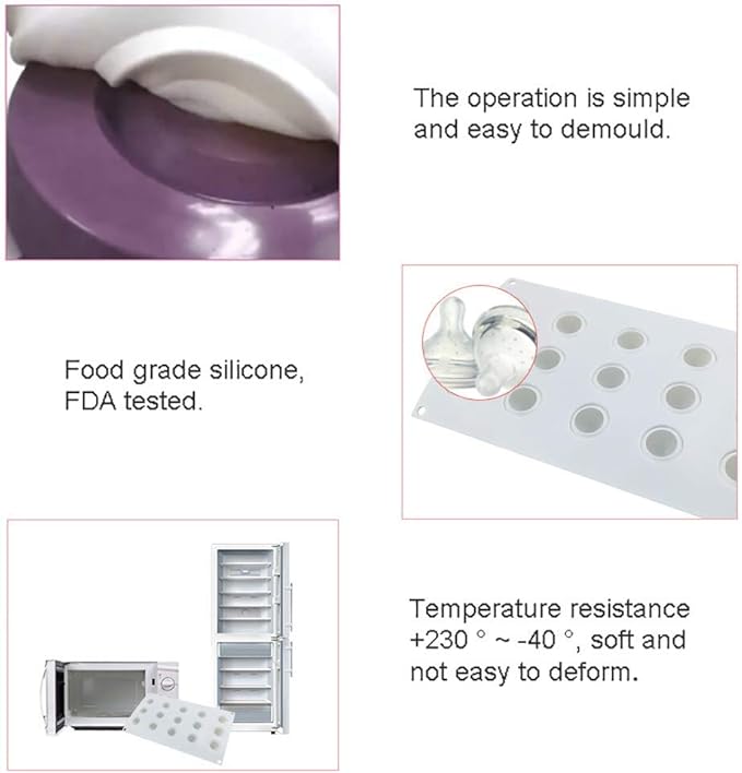 OCPO KITCHEN Mini Truffles Silicone Mold for Baking Candy, Chocolate, Cake Decoration Mold, Non-Stick & Easy Release, 3D Mini Ball Shape (15-Cavity)