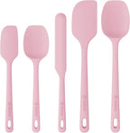 ChefAide 5 Pieces Silicone Spatula Set, Food Grade Rubber Spatula, Upgrade Strong Handle with Ergonomic Grip, Heat Resistant Up to 600°F for Nonstick Cookware, Cooking