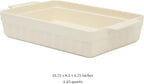 Martha Stewart Broadbrook Ceramic Bakeware, 13x9 Inch Rectangular Baking Dish with Handles, Cream Glazed Stoneware for Casseroles, Lasagna, Roasts & Desserts, Oven & Dishwasher Safe