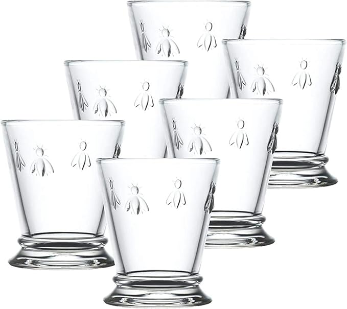 La Rochere Napoleon Bee Tumbler Set of 6 – La Rochere Bee Glassware Sets – Fancy Glassware Drinking Glasses (9 oz)