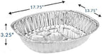 Disposable Oval Roasting Pan - Durable Turkey Roaster Pans Extra Large, Heavy-Duty Aluminum Foil, Deep, Oval Shape for Chicken, Meat, Brisket, Roasting, Baking, Recyclable (100)