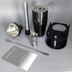Cocktail Shaker Bartender Kit: 5 Piece Bar Tool Set, Cocktail Shaker Set with Stand, Drink Mixing Includes Martini Shaker,Strainer,Jigger,Bar Mixer Spoon,Muddler ﻿ (Black, 750ml(25oz))