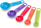 Farberware Set of 5 Measuring Spoons, Perfect for Measuring Both Wet and Dry Indgredients, Includes Detachable Ring for Optimal Storage and Organization, Dishwasher Safe, Assorted