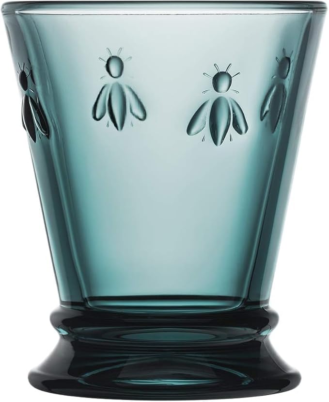 La Rochere Napoleon Bee Blue Tumbler Set of 6 – La Rochere Bee Glassware Sets – Fancy Glassware Drinking Glasses (9 oz)