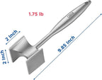 Solid Stainless Steel Meat Mallet Tenderizer Tool - Chicken Pounder Flattener, Hammer for Kitchen, Food, Cooking - Dishwasher Safe Meat Smasher