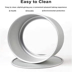 EXGOX 2 Pack 5-Inch Non-Stick Deep Aluminum Round Cake Pan With Removable Bottom For Wedding/Birthday/Christmas Cake Baking Round Cake Tin Set With Loose Base
