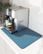 AMOAMI Coffee Mat - Hide Stain Rubber Backed Absorbent Dish Drying Mat for Kitchen Counter - Bar Accessories Fit Under Coffee Maker, Machine, Pot, Espresso Machine, Dish Rack