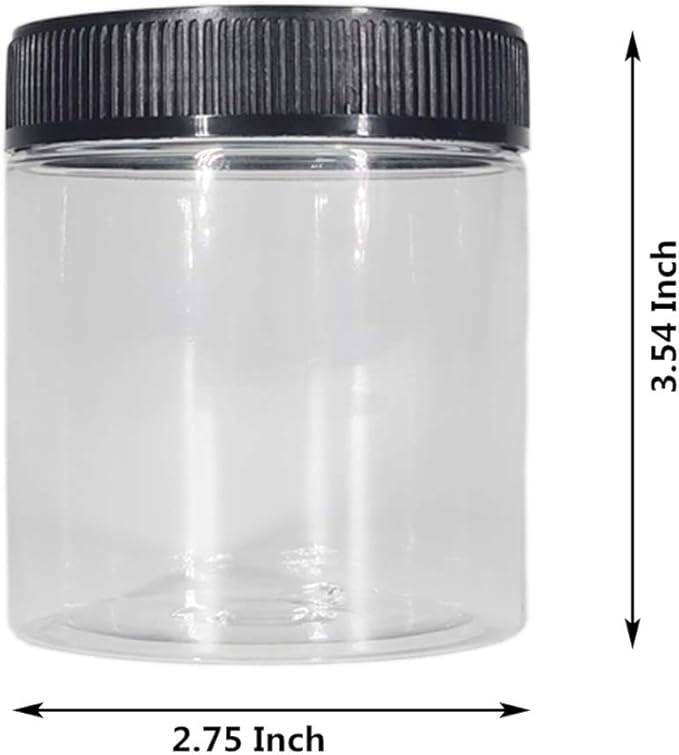 8oz Plastic Jars With Lids, Airtight Container for Food Storage, Clear Plastic Jars Ideal For Dry Food, Peanut Butter, Honey Jam,Cosmetics, Cream, Bathroom and Storage(set of24)