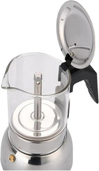 Espresso Maker Stainless Steel Italian Manual Coffee Machine Maker Moka Pot Multifunctional Portable Hand Brew Coffee Pot(1pcs 200ml)