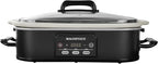 MAGNIFIQUE Small 4 Quart Casserole Programmable Slow Cooker with Ceramic Baking Dish - Perfect Kitchen Small Appliance for Family Dinners, Oven Safe and Durable Bakeware for Lasagna, Roasts