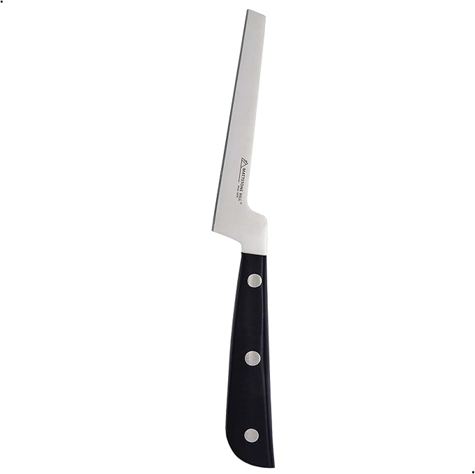 Cheese Knife - MATTSTONE HILL Soft Cheese Knife, Cheese Cutter, Premium Stainless Steel, Black Handle