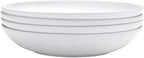Mikasa Delray Bone China Pasta Bowls Set of 4, 9 Inch White Serving Bowls for Pasta, Salad, Soup, Lightweight and Durable Dinnerware