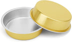 Beasea Disposable Pie Tins 4 Inch, 100 Pack Mini Tart Pans with Lids, 8 Oz Golden Aluminum Pie Pan Tin Tart Pans Round Oven Baking Mini Cake Pan for Pie Tart Quiche