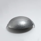 Wok Pfanne Traditioneller Handgehämmerter Wok Aus Refined Iron Mit Two Handles，1,8 MM Dick Wok (Rundboden) (Size : 38cm/14.9in)