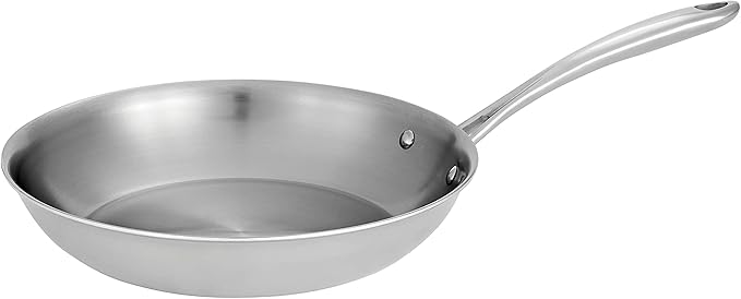 Tramontina Boston Tri-Ply Clad Stainless Steel 10-Inch Frying Pan, Induction-Ready Skillet, Dishwasher-Safe, NSF-Certified