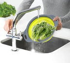 New and improved- Set of 3 Niklye Ultimate Kitchen Strainers—1×10” & 2×12” Collapsible Silicone Colanders. Now more durable and robust for everyday use with pasta, veggies, fruit & more.