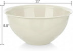 Tribello Large Mixing bowls 5-Quart 169oz - Plastic Salad/Mixing/Serving Bowl 1 pack