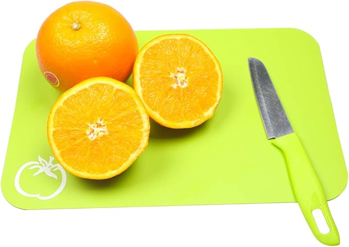 Small Flexible Plastic Cutting Board Mats, 2 Pack Cutting Boards Mats With Food Icons, Gripped Back and Dishwasher Safe, Set of 4,7.5x11.4inch (2)