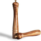 Salt and Pepper Mill Set, Pepper Grinder with Adjustable Stainless Steel Grinder, Salt Grinder with Ceramic Grinder, Acacia Wood, Height 30 cm / 12 inch