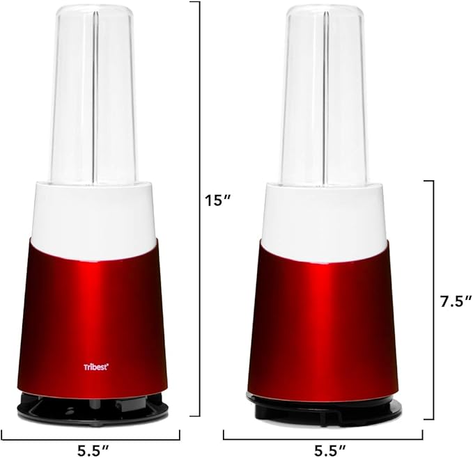 Tribest Personal Blender II, Small Portable Blender for Shakes & Smoothies with BPA-Free Cups, Red