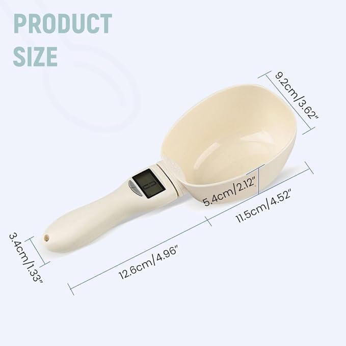 Digital Measuring Spoon, 2025 Food Measuring Scoop Scale 800g / 0.1g High Precision with LCD Screen,Household Weighing Scoop for Kitchen and Dog Cat Food (3)