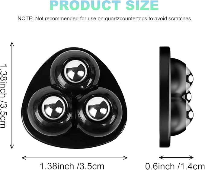 Appliance Casters - Furniture Sliders & Appliance Rollers for Kitchen, Coffee Machine, Blender, Oven - Helps Mom or Wife Easily Solve Countertop Sliding (Black, 8pcs)