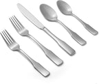 Alata Kate Satin 40-Piece Silverware Set,Service for 8,Stainless Steel Flatware Set,Matte Satin Polished Cutlery Set,Dishwasher Safe