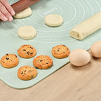 Silicone Pastry Mat 20"*16" Extra Thick Non Stick Baking Mat Food Grade Silicone Dough Rolling Bake Mat with Edge Heightening Green