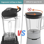 OMMO Blender 1800W, Professional High Speed Countertop Blender with Durable Stainless Steel Blades, 60oz BPA Free Blender for Shakes and Smoothies, Nuts, Ice and Fruits, Dishwasher Safe