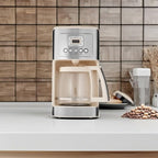 Cuisinart Coffee Maker, 14-Cup Glass Carafe, Fully Automatic for Brew Strength Control & 1-4 Cup Setting, Stainless Steel, DCC-3200CRM, Cream.