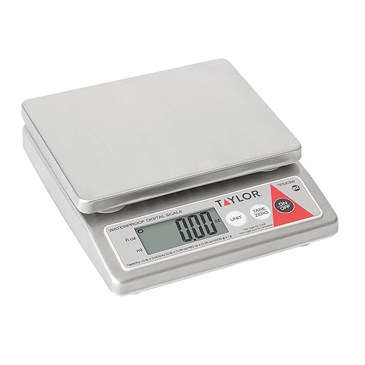 Taylor TE10CSW 10-Pound Water Resistant Digital Portion Control Scale, Multi-Functional Food Scale for Precise Weight Measuring and Portion Control, Tare Function, NSF, Stainless Steel Platform